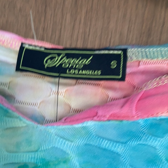 3/$24 tie dye print honeycomb hoodie crop top S juniors - Picture 6 of 15